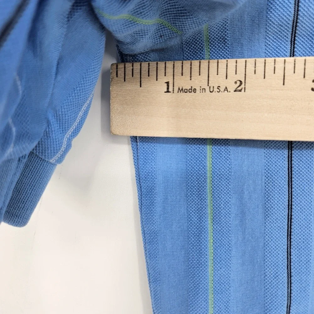 Polo Ralph Lauren Shirt Mens XL Blue Striped Vintage Short Sleeve Classic Pima‎